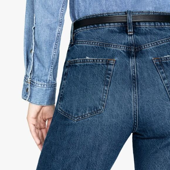 Frame Women's Le Jane Caramia Rigid Denim High Rise Crop Straight Jeans Size 27 - Picture 9 of 9